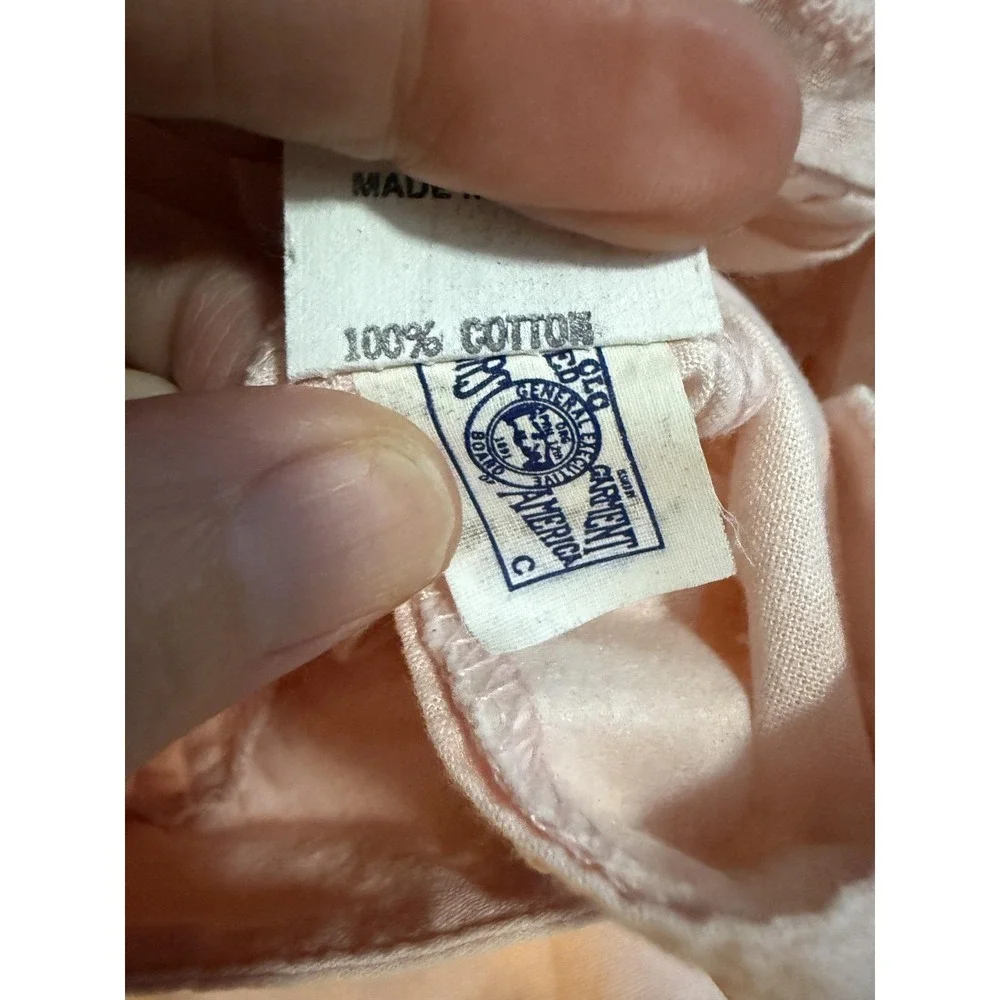 Vtg OshKosh B'gosh Skirt Girls 7 Pink Button Front Pockets Cotton Midi A FLAW